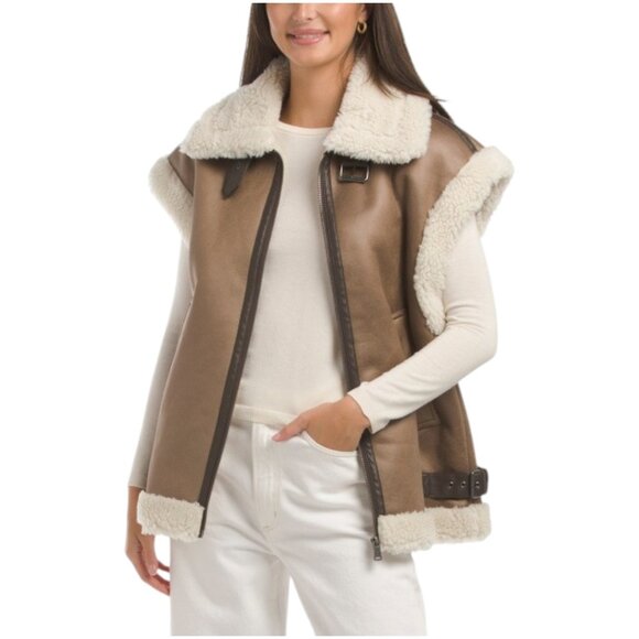 BERNARDO Faux Shearling Vest - Picture 1 of 2